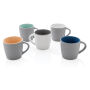 Keramische mok met gekleurde binnenkant 300 ml, blauw, grijs
