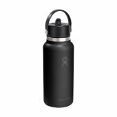 Hydro Flask Wide Mouth with Flex Straw Cap 946 ml waterfles - zwart