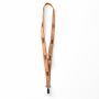 Zeefdruk lanyard van kurk en polyester Zeefdruk lanyard van kurk en polyester