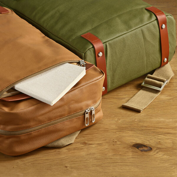 Gerecyclede canvas rugzak Vienna | 340 g/m² | 43×29×14 cm | Waterbestendig | Camel Gerecyclede canvas rugzak Vienna | 340 g/m² | 43×29×14 cm | Waterbestendig | Camel
