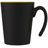 Oli 360 ml keramische mok met handvat - Geel/Zwart