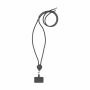 Lace Lanyard GRS RPET 0,5 cm telefoonkeycord - zwart