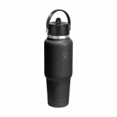 Hydro Flask Wide Mouth Travel Bottle with Flex Straw Cap 946 ml waterfles - zwart