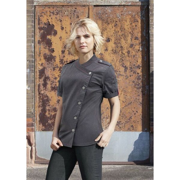Short-Sleeve Ladies' Chef Jacket Denim-Style ROCK CHEF®-Stage2