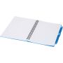 Niove recycled plastic soft cover notebook and ballpoint pen set (blue ink) - Blue Niove recycled plastic soft cover notebook and ballpoint pen set (blue ink) - Blue