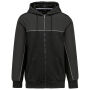 Tweekleurig ecologisch fleecevest met capuchon Black / Dark Grey XS