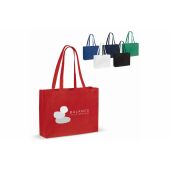 Draagtas gerecycled katoen met bodem 140g/m² 49x14x37cm - Wit