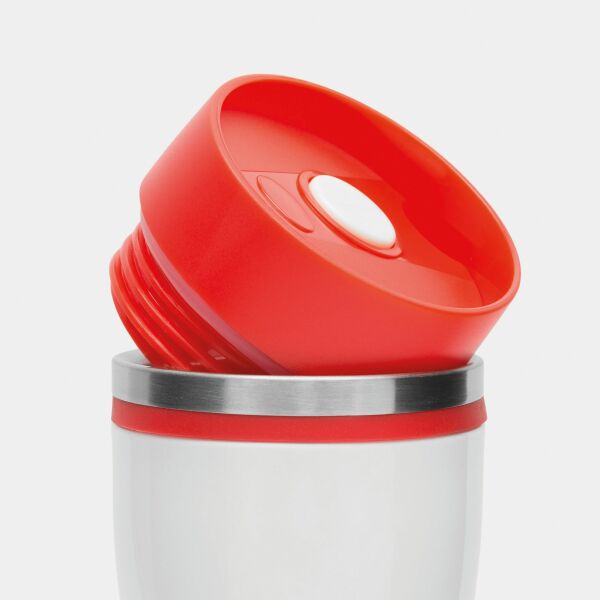 ARABICA - Dubbelwandige isoleerbeker rood, wit ARABICA - Dubbelwandige isoleerbeker rood, wit