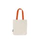 TWILL BAG WITH CONTRAST HANDLES, NATURE/ORANGE, One size, NEUTRAL