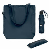 SEATTLE - 21 inch RPET paraplu set - Blauw