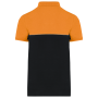 Ecologische uniseks polo met korte mouwen in twee kleuren Black / Orange XXL
