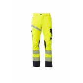 fluorescent yellow/navy blue