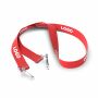 Polyester Pantone-gematchte zeefdruk keycord met 2 clips