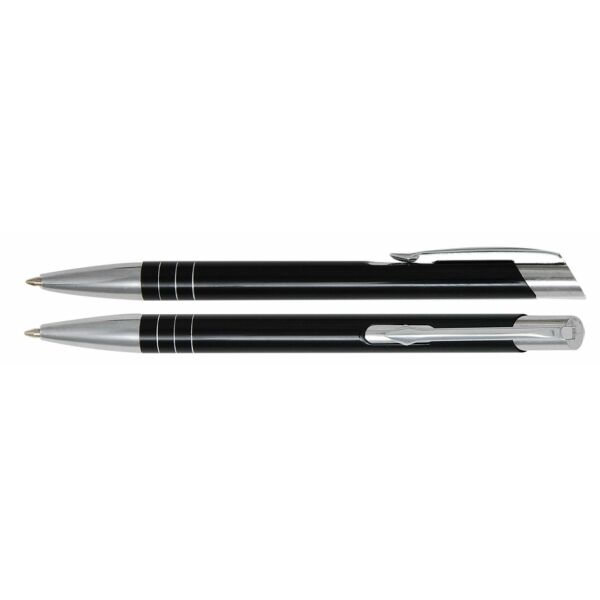 Aluminium balpen Tours Zwart - Blauwe inkt Aluminium balpen Tours Zwart - Blauwe inkt