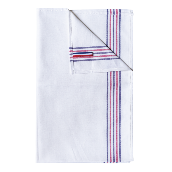 Theedoek met 5 strepen 'Origine France Garantie' Theedoek met 5 strepen 'Origine France Garantie'