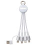 6-in-1 oplaadkabel met licht REEVES-PUHALANI II - zilver, wit