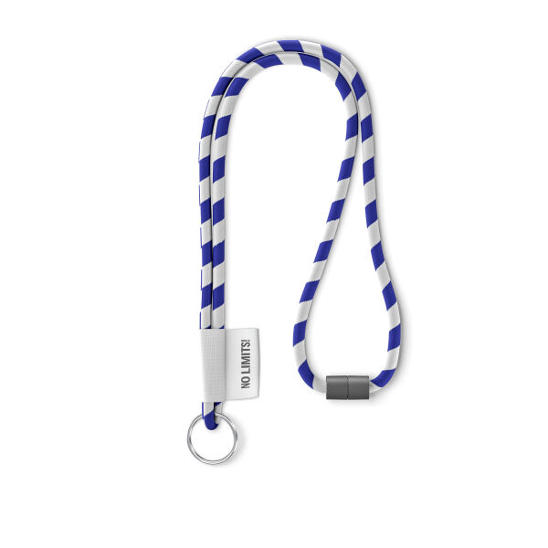 Polyester 2-kleurige koord-lanyard met full color label Polyester 2-kleurige koord-lanyard met full color label