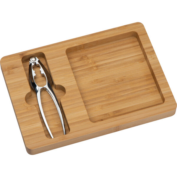 Notenkraker met bamboe schaal