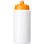 Baseline® Plus 500 ml drinkfles met sportdeksel - Wit/Oranje