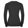 RUS Ladies V-Neck Knitted Pullover, Charcoal Marl, XXL