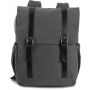 Rugzak van canvas met klep Washed Dark Grey One Size