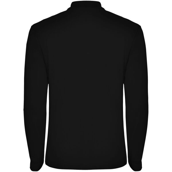 Estrella long sleeve men's polo - Solid black - 3XL