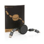 Terra RCS gerecycled aluminium uittrekbare 45W 6-in-1-kabel, grijs