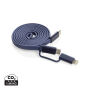Arc Ultra-thin RCS recycled 60W 2 in 1 magnetische kabel, blauw