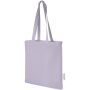 Madras 140 g/m2 GRS recycled cotton tote bag 7L - Lilac