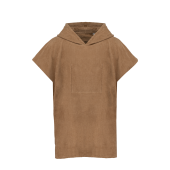 Kinderponcho met capuchon van badstof Camel 6/10 jaar