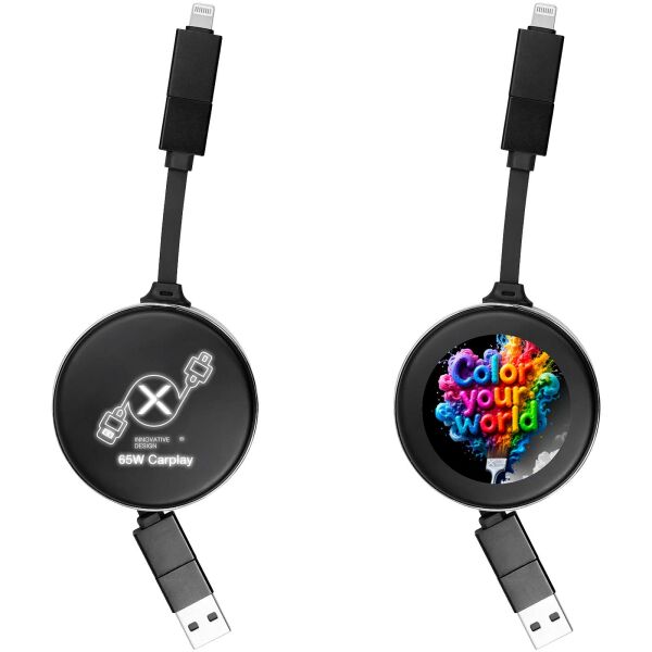 SCX.design C42 4 in 1 oprolbare kabel van 65 W - Zwart SCX.design C42 4 in 1 oprolbare kabel van 65 W - Zwart