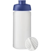 Baseline® Plus 500 ml sportfles met shaker bal - Blauw/Mat helder