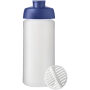 Baseline® Plus 500 ml sportfles met shaker bal - Blauw/Frosted transparant
