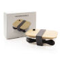 Glazen lunchbox met bamboe deksel, transparant
