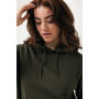 IQONIQ Rila lichtgewicht gerecycled katoen hoodie, khaki (M)