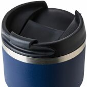 ?Gerecycled roestvrijstalen dubbelwandige drinkbeker (175 ml) Oli zwart