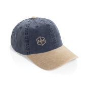 BEAU AWARE™ Washed 6 panel 270gsm cotton twill two tone cap, donkerblauw BEAU AWARE™ Washed 6 panel 270gsm cotton twill two tone cap, donkerblauw