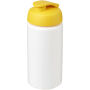 Baseline® Plus grip 500 ml sportfles met flipcapdeksel - Wit/Geel