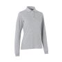 Poloshirt met lange mouw | stretch | dames - Grijs gemêleerd, XS