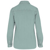 Ecologisch verwassen damesoverhemd Washed Jade Green S