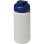 Baseline 500 ml gerecyclede drinkfles met klapdeksel - Natuur/Blauw Baseline 500 ml gerecyclede drinkfles met klapdeksel - Natuur/Blauw