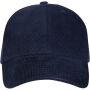 Hutton 6 panel cap van gerecycled corduroy - Marineblauw