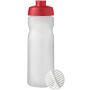 Baseline® Plus 650 ml sportfles met shaker bal - Rood/Frosted transparant