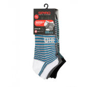 3-Pack Mixed Stripe Sneaker Socks - Color Mix 2 - L/XL
