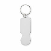 TOKLEY - Sleutelhanger met winkelwagenmuntj - Zilver