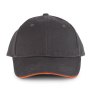 Orlando - 6 panel cap Dark Grey / Orange One Size Orlando - 6 panel cap Dark Grey / Orange One Size