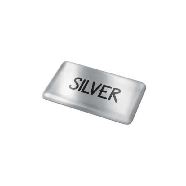 Doming Rechthoek 30x15 mm - Zilver