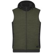olive melange/black