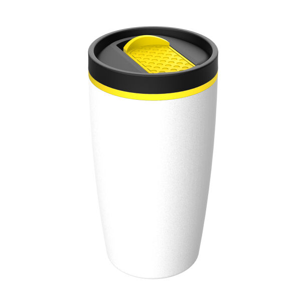 Thermo mug RETUMBLER-METZ - yellow, white Thermo mug RETUMBLER-METZ - yellow, white