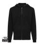 Iqoniq Abisko gerecycled katoen hoodie met rits, zwart (XXL)